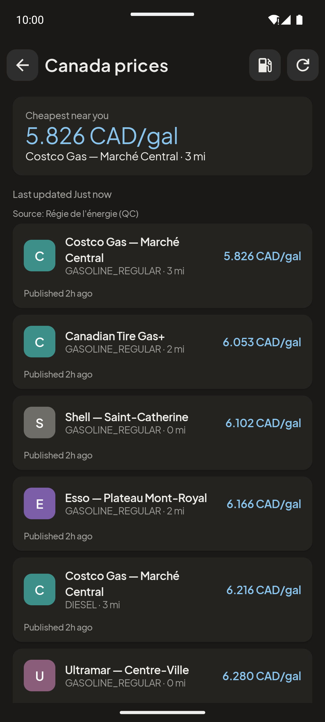 Fuel price finder