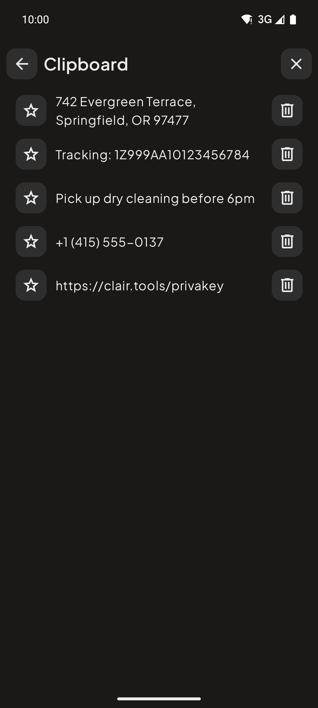 PrivaKey encrypted clipboard history