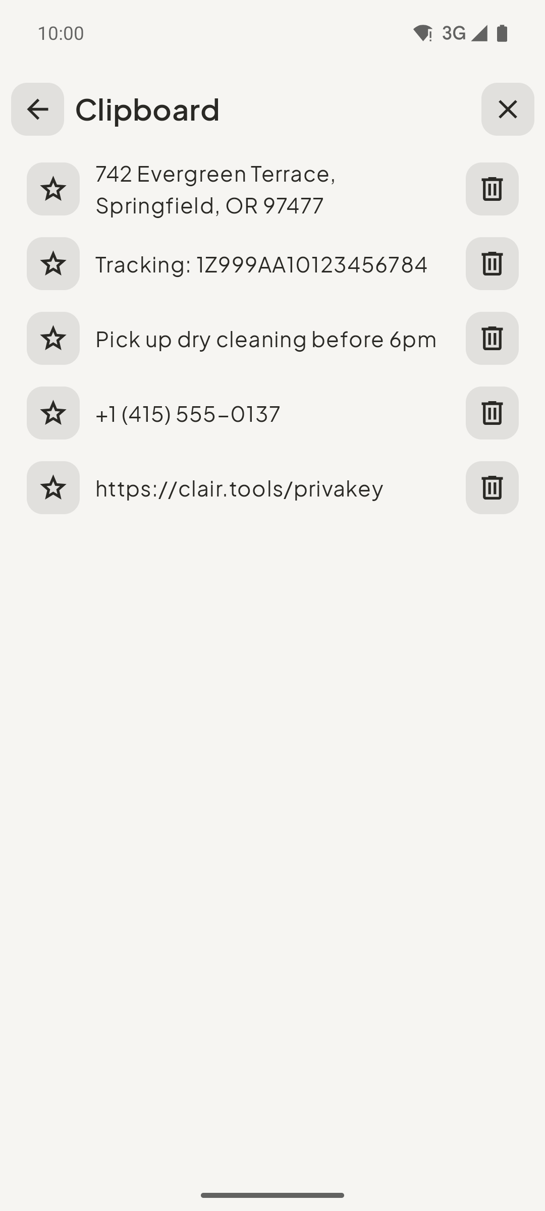 PrivaKey encrypted clipboard history