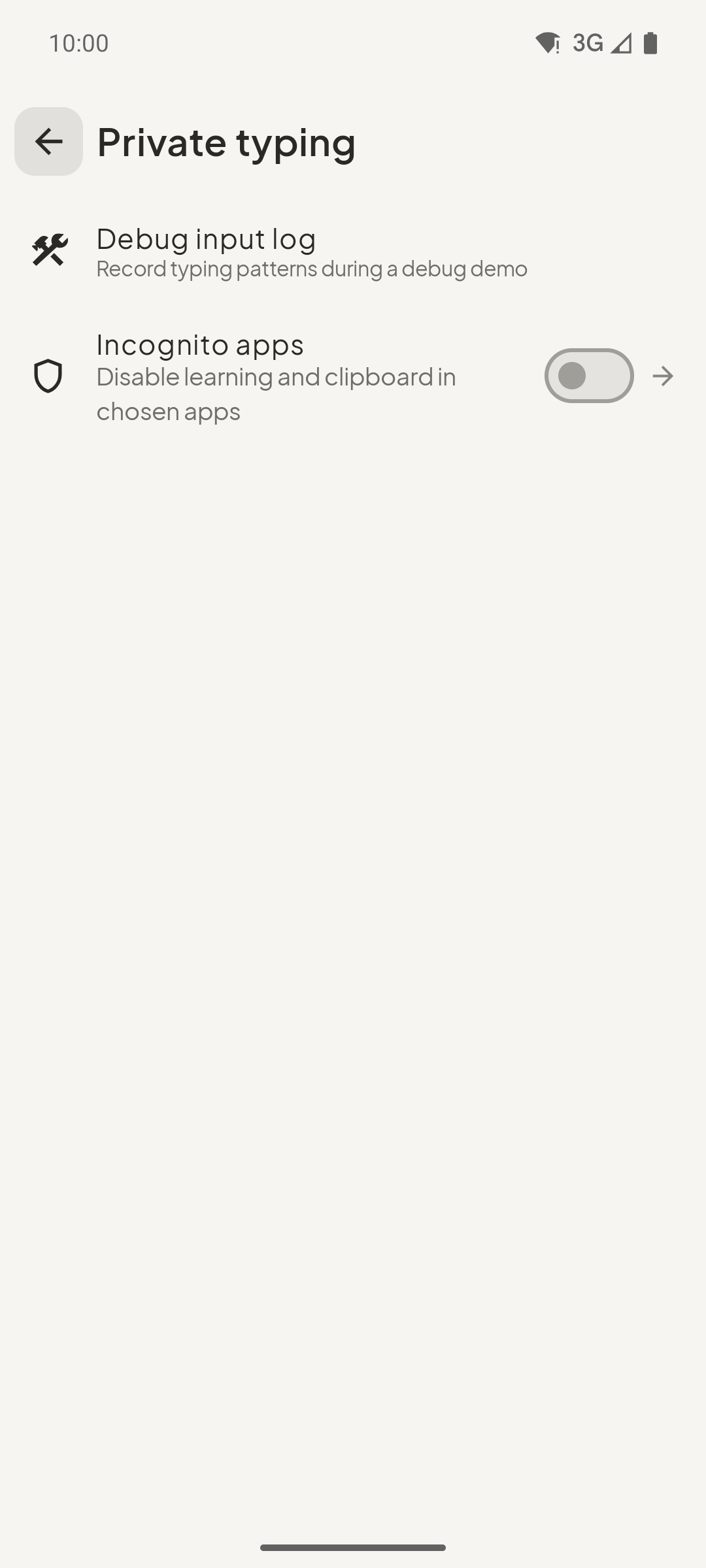 PrivaKey privacy settings