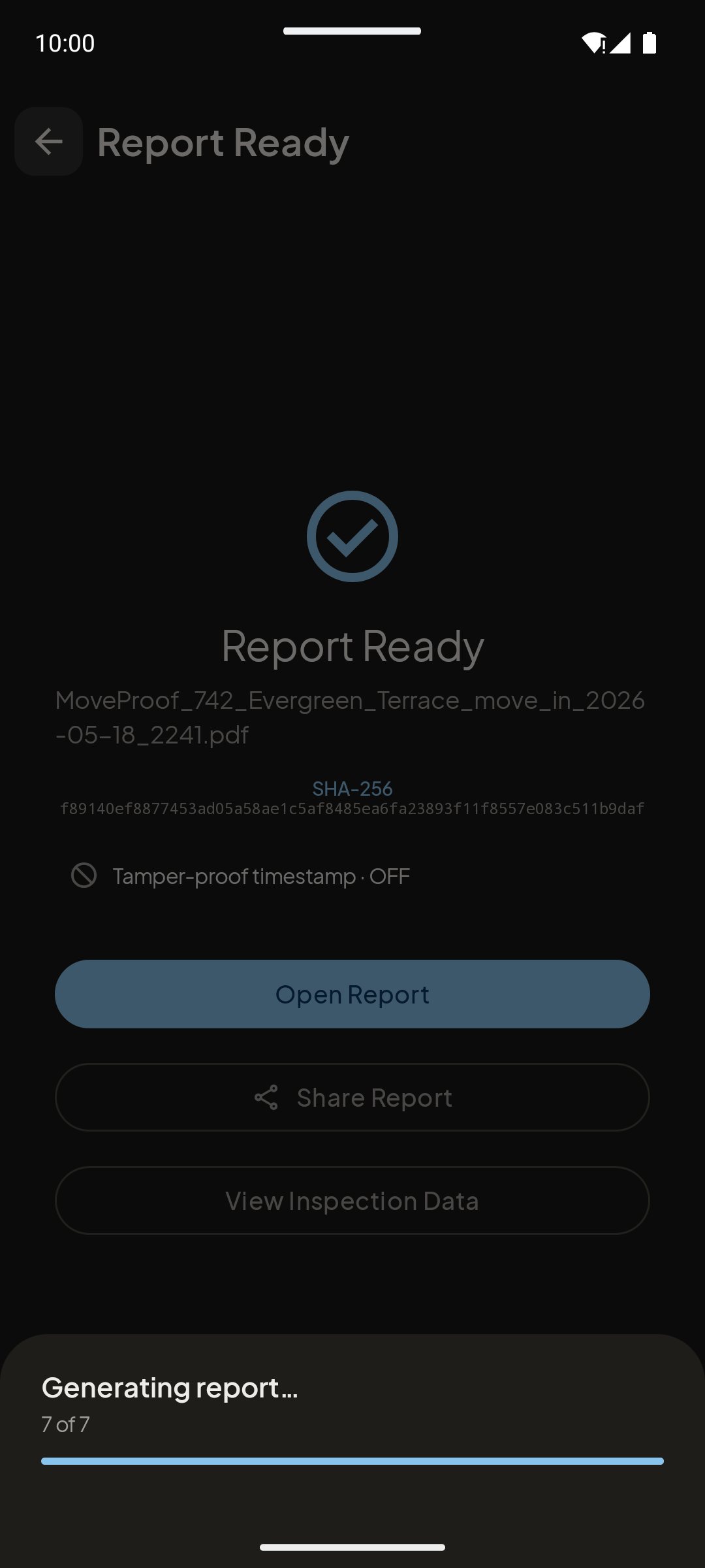 Signed report