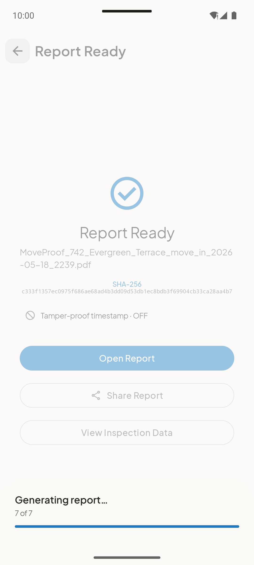 Signed report