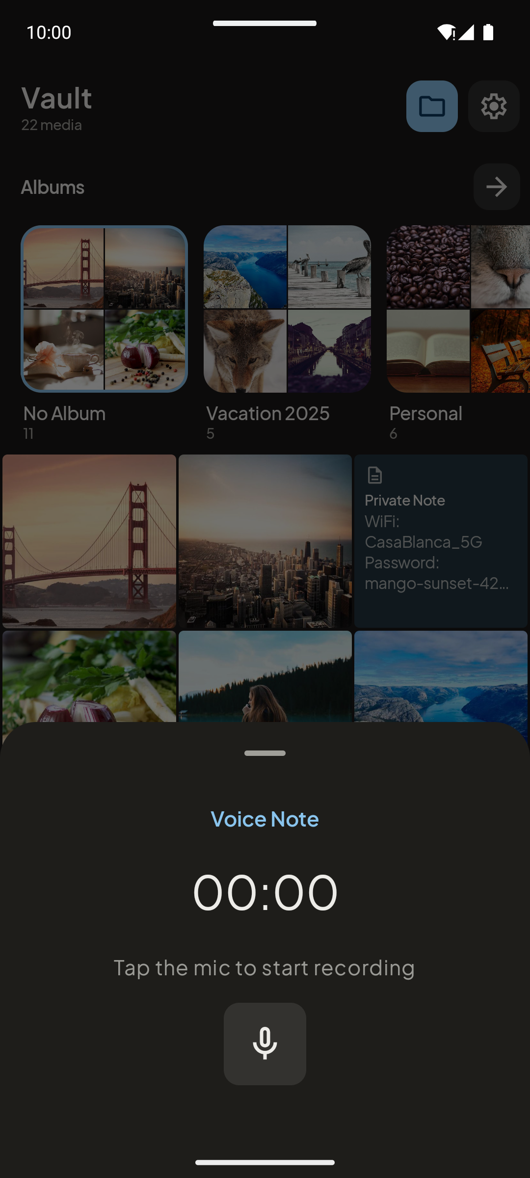 Voice note recorder