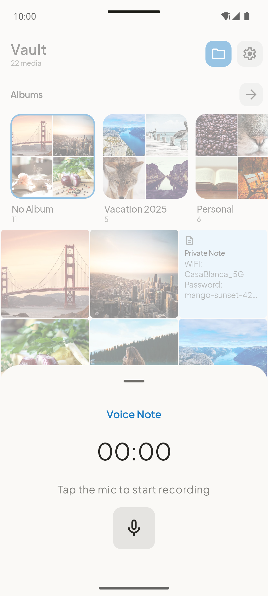 Voice note recorder