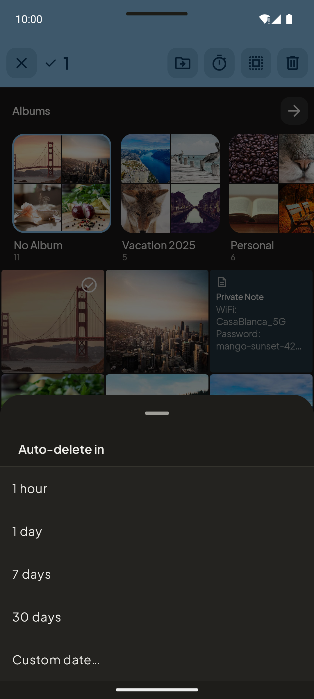 Self-destruct timer