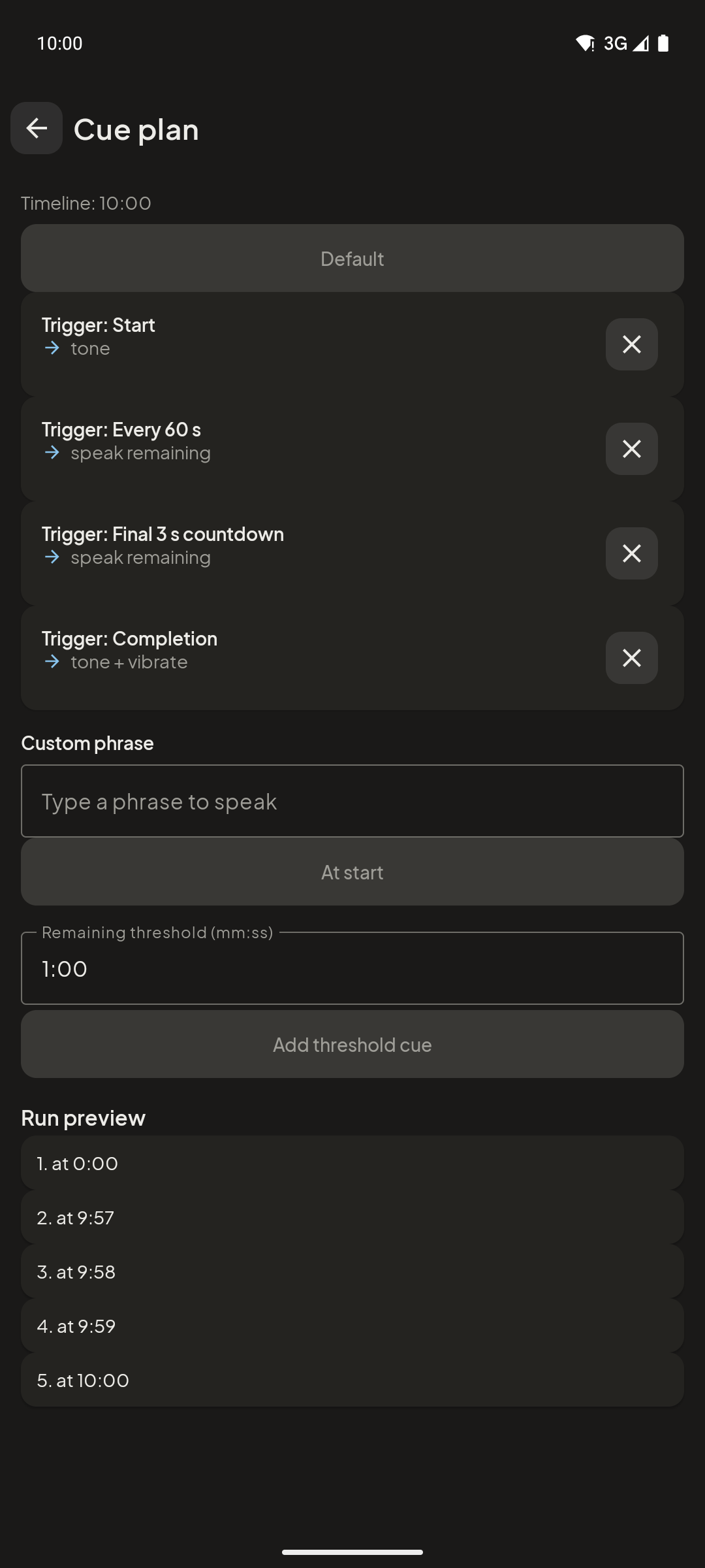 ZuluTone cue plan editor with run preview